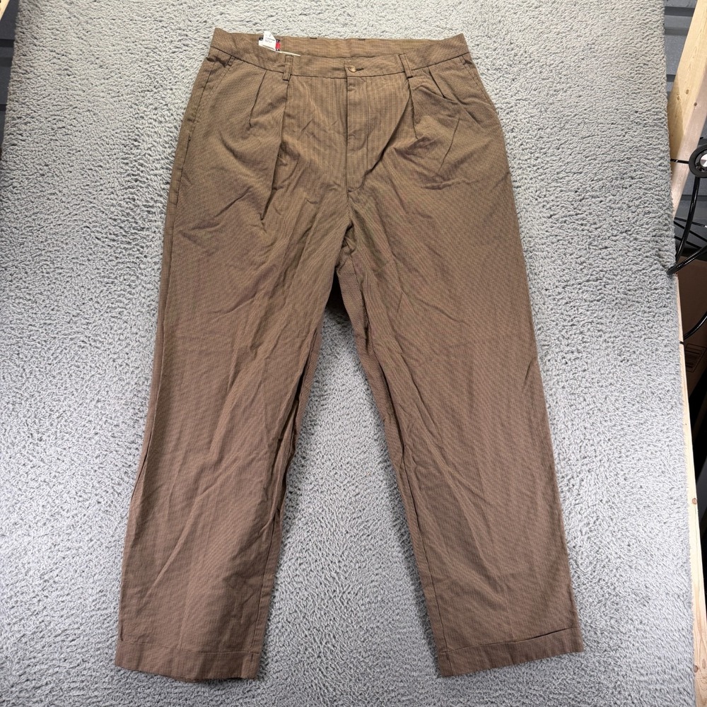 Vintage Tommy Hilfiger Pant Mens 38x31 Brown Cotton Dress Straight Formal Career